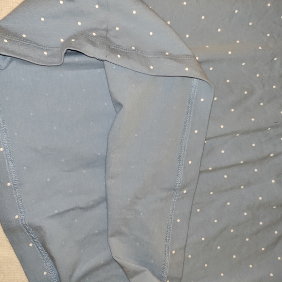 🆕Lands' End | Polka Dot Turtleneck Women's Large Light Blue & White - Picture 6 of 9